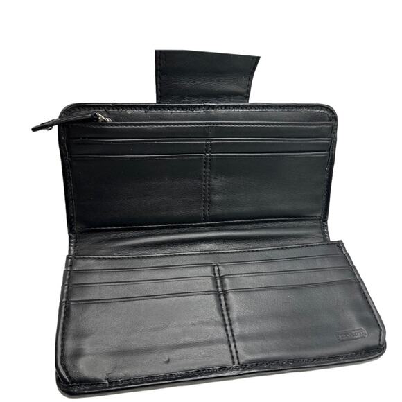 COACH Black Signature Canvas Ashley Wallet - Picture 5 of 10